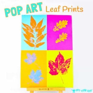 POP ART LEAF PRINTING Kids will love making vibrant leaf art with this printing technique. It takes a classic leaf prints painting activity from "meh' to "WOW!"