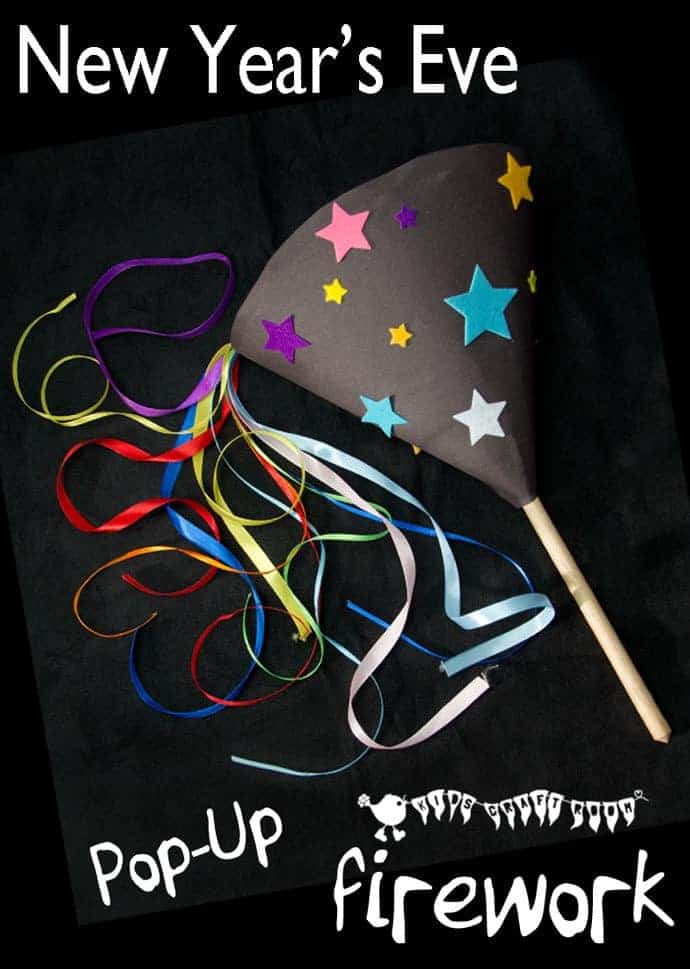 POP-UP FIREWORK CRAFT - DIY homemade fireworks are fun and safe for kids to enjoy the thrill of a firework display again and again! A fabulous New Year's Eve Craft, 4th of July craft or for Bonfire Night or birthday celebrations. Kids will love making and playing with their own pretend fireworks. #FireworkCraft #BonfireNight #NewYearsEve