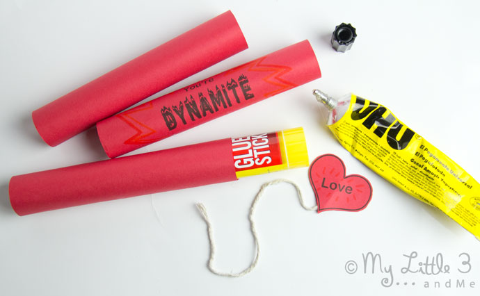 "You're DYNAMITE!" Valentine Gifts - Free Printable Sweet Holder from My Little 3 and Me