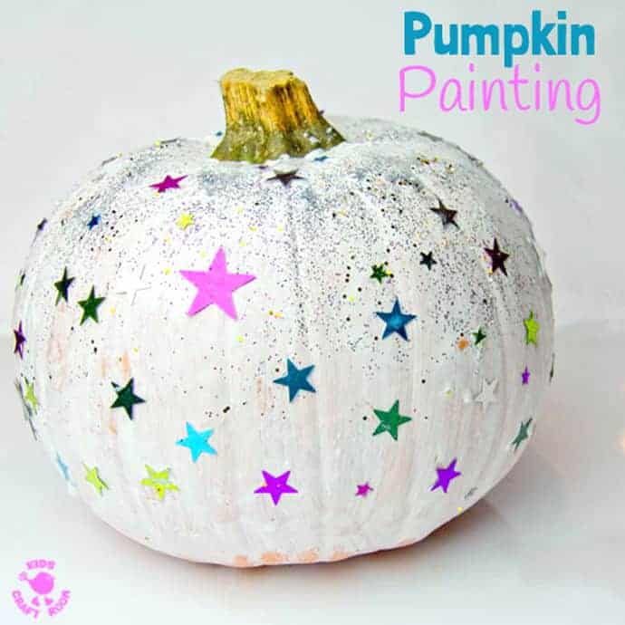 Pumpkin Painting is a Halloween craft for the whole family. Painted Pumpkins are an easy and safe pumpkin carving alternative for kids that look stunning!