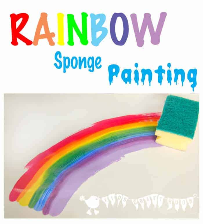Rainbow Sponge Painting - a fun art for kids that explores colour mixing and blending.