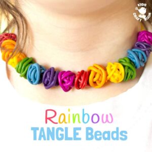 Gorgeous Rainbow Tangle Beads are colourful, fun and quirky. These easy polymer clay beads are great for kids and grown-ups to make and always look amazing!