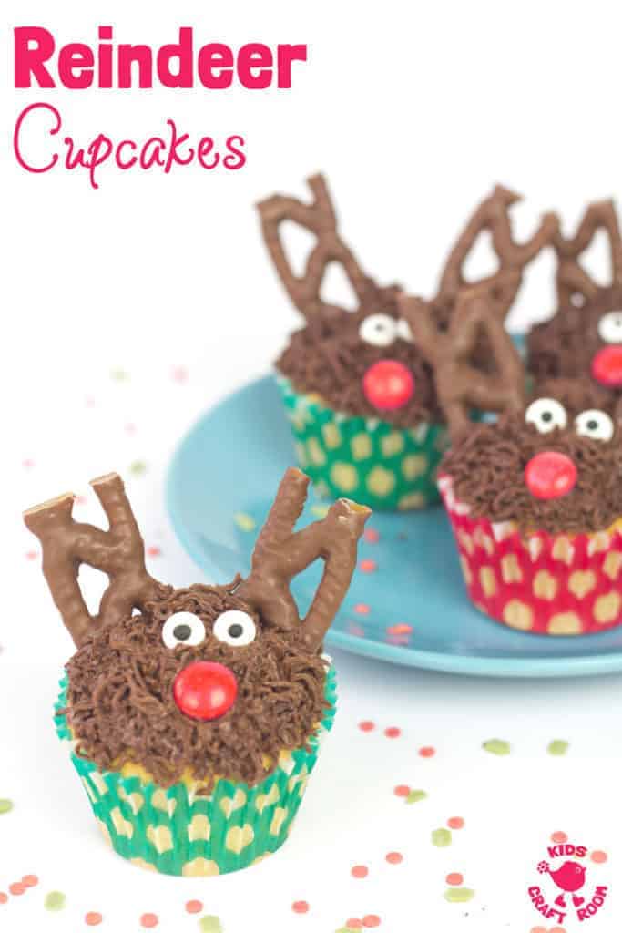 No one can resist these tasty and cute Reindeer Cupcakes. An easy Christmas recipe to get cooking with kids over the holidays. A fun festive family treat!