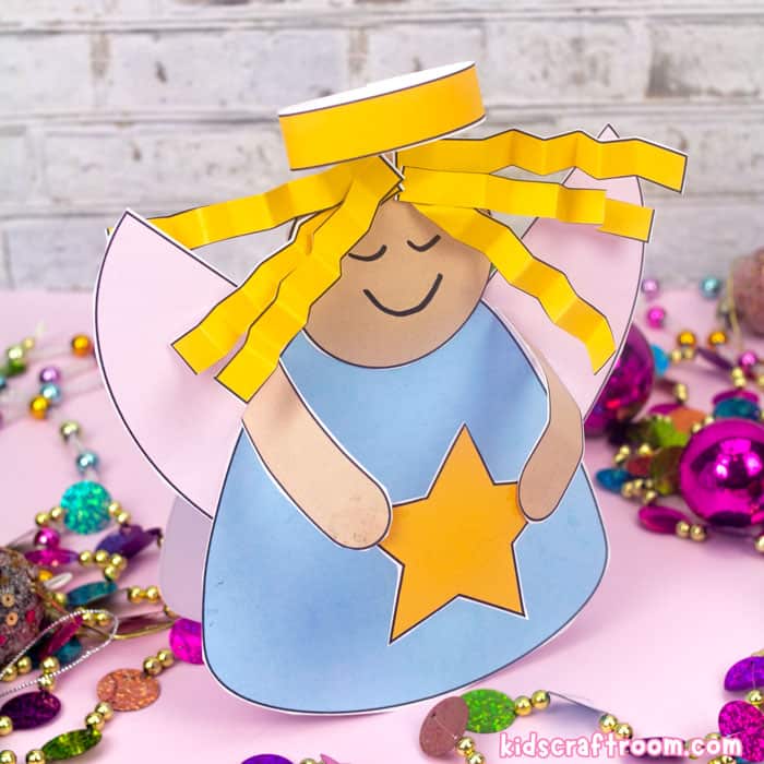 Easy Rocking Angel Craft For Kids (Printable Template)