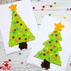 Scrap Yarn Christmas Tree Craft pin 2.