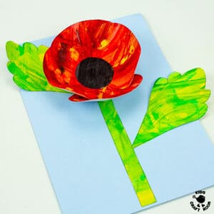 Scrape Painted Poppy Craft