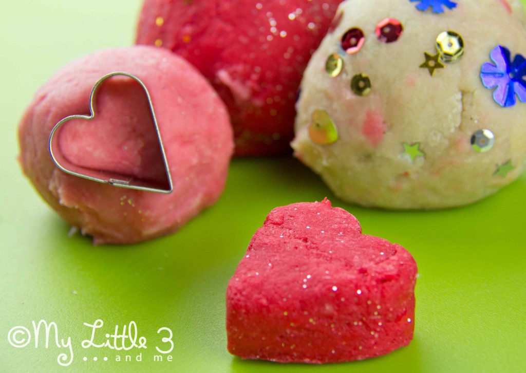 Rose scented play dough recipe. Great for Valentine's Day sensory play.