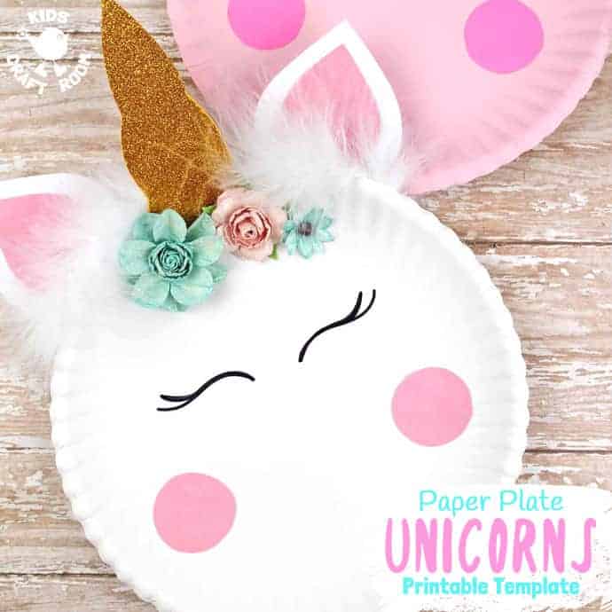 Have your kids been hit with the unicorn frenzy? We just love them! Bring some magic to your craft sessions with this super simple Paper Plate Unicorn Craft. These unicorns look so pretty your big kids will love them but they're simple enough for your preschoolers and toddlers to enjoy too. We've even got a free printable template to make it even easier! #unicorn #unicorns #unicorncrafts #paperplatecrafts #kidscrafts #craftsforkids #kidscraftroom #printable #crafts