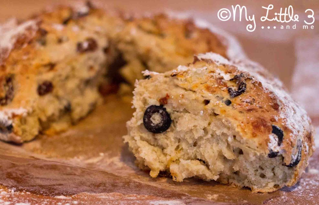 Soda Bread With Olives, Cheese And Sundried Tomatoes