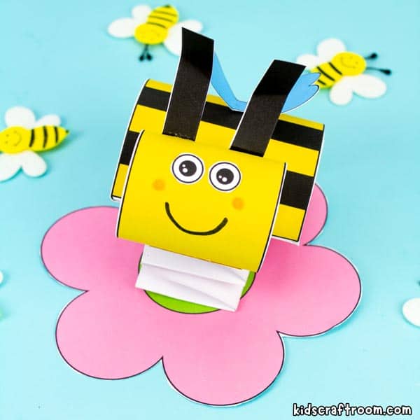 Springy 3D Paper Bee Craft For Kids