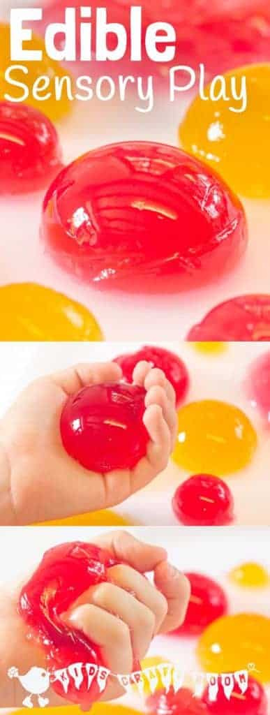 EDIBLE SENSORY PLAY BALLS ACTIVITY - a truly multi sensory play experience. Kids will love feeling, smelling, hearing, seeing and tasting it! #sensoryplay #sensory #sensorybins #sensoryactivities #play #playideas #preschool #prek #sensorybottles #discoverybottles #sensoryseekers #edibleplay #ediblesensoryplay #kidsactivities #kidscraftroom #earlyyears #preschoolers #ECE