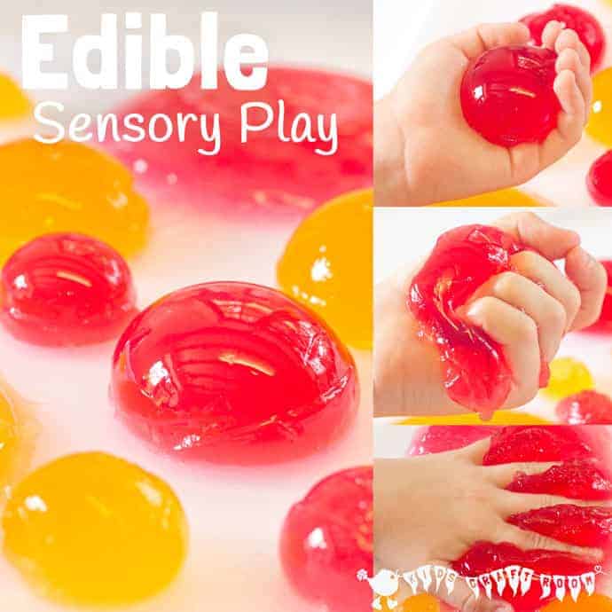 EDIBLE SENSORY PLAY BALLS ACTIVITY - a truly multi sensory play experience. Kids will love feeling, smelling, hearing, seeing and tasting it!