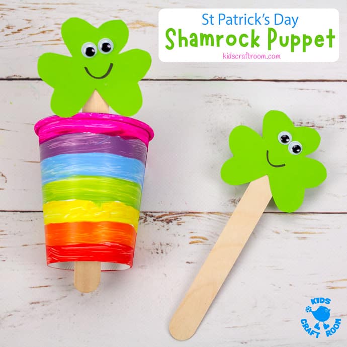 St Patrick's Day Shamrock Puppet Craft