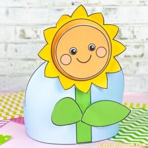 Easy Sunflower Hat Craft For Kids (Printable Template)