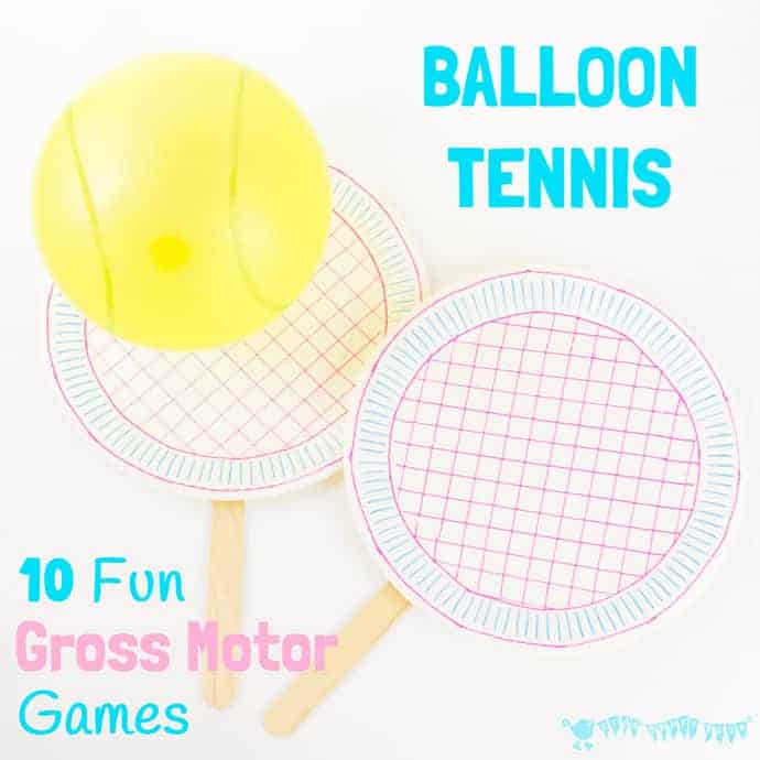 10 FUN GROSS MOTOR BALLOON TENNIS GAMES to enjoy whatever the weather! Build gross motor skills, get active and let off steam. Indoor games for kids they'll enjoy again and again. Play ideas for the whole family. #kidscraftroom #games #familygames #kidsgames #balloons #balloongames #play #playideas #tennis #grossmotor #motorskills #grossmotorskills #kidsactivities #kidsgames #boredombusters