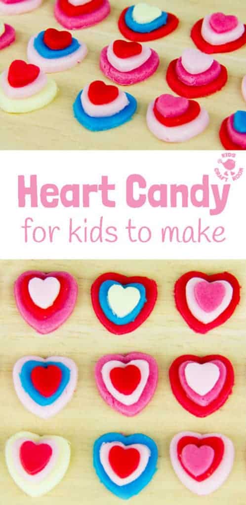LOVE HEART CANDY is fun and easy for kids to make and is a cute and tasty gift. Use them as Valentine Sweets, for Mother's Day or for some extra love any day! #valentine #valentinesday #valentinesdaycraft #homemadecandy #heartcrafts #kidscrafts #valentinecraft #valentinescrafts #valentinecrafts #valentinesdayforkids #kidsactivities #craftsforkids #craftideasforkids #kidscraftroom #craftykids #craftingwithkids #kidsDIY #activitiesforkids #candy #sweets