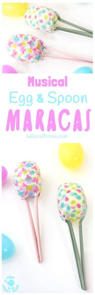 EASY AND FUN EASTER EGG MARACAS - Kids will love learning how to make egg shakers and making their own music! It's a simple Spring craft for all ages and a great way to encourage listening skills, music and movement! #easter #eastercrafts #maracas #eggshakers #shakers #eggmaracas #homemadeinstruments #music #musicforkids #diymaracas #kidscrafts #craftsforkids #kidscraftroom #easteractivities #springcrafts #springactivities