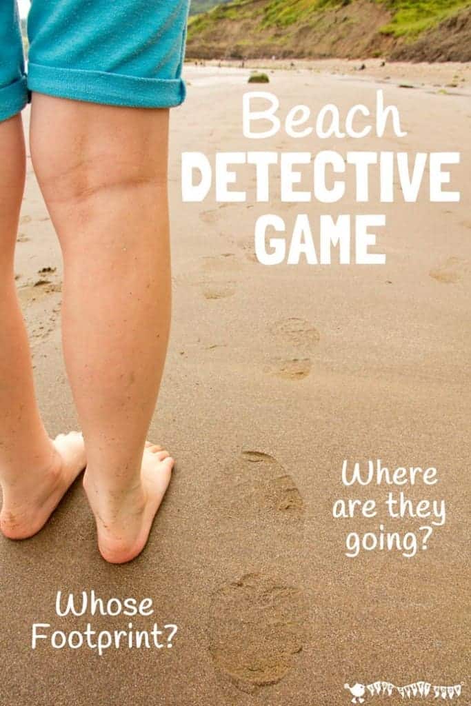 Do your kids enjoy mysteries? Are they super inquisitive? Test your kids observation and descriptive skills and spark their imaginations with this fun Footprint Trail BEACH DETECTIVE GAME for budding super sleuths!