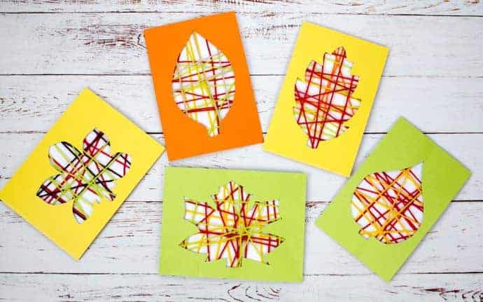 Yarn Wrapped Leaf Crafts