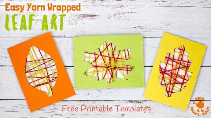 This Yarn Wrapped Leaf Art is so pretty! A fabulous way to capture the colours of the season and build fine motor skills. An easy to make leaf craft with 6 free printable templates to choose from. A simple and fun Fall craft for kids of all ages. #leaf #leaves #Fallcrafts #Fallart #leafcrafts #leafart #Autumnart #Autumncrafts #yarncrafts #kidscrafts #kidsactivities #finemotorskills #yarn #kidscraftroom
