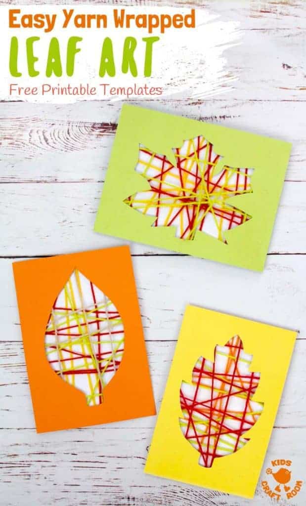 This Yarn Wrapped Leaf Craft is so pretty! A fabulous way to capture the colours of the season and build fine motor skills. An easy to make leaf craft with 6 free printable templates to choose from. A simple and fun Fall craft for kids of all ages. #leaf #leaves #Fallcrafts #Fallart #leafcrafts #leafart #Autumnart #Autumncrafts #yarncrafts #kidscrafts #kidsactivities #finemotorskills #yarn #kidscraftroom